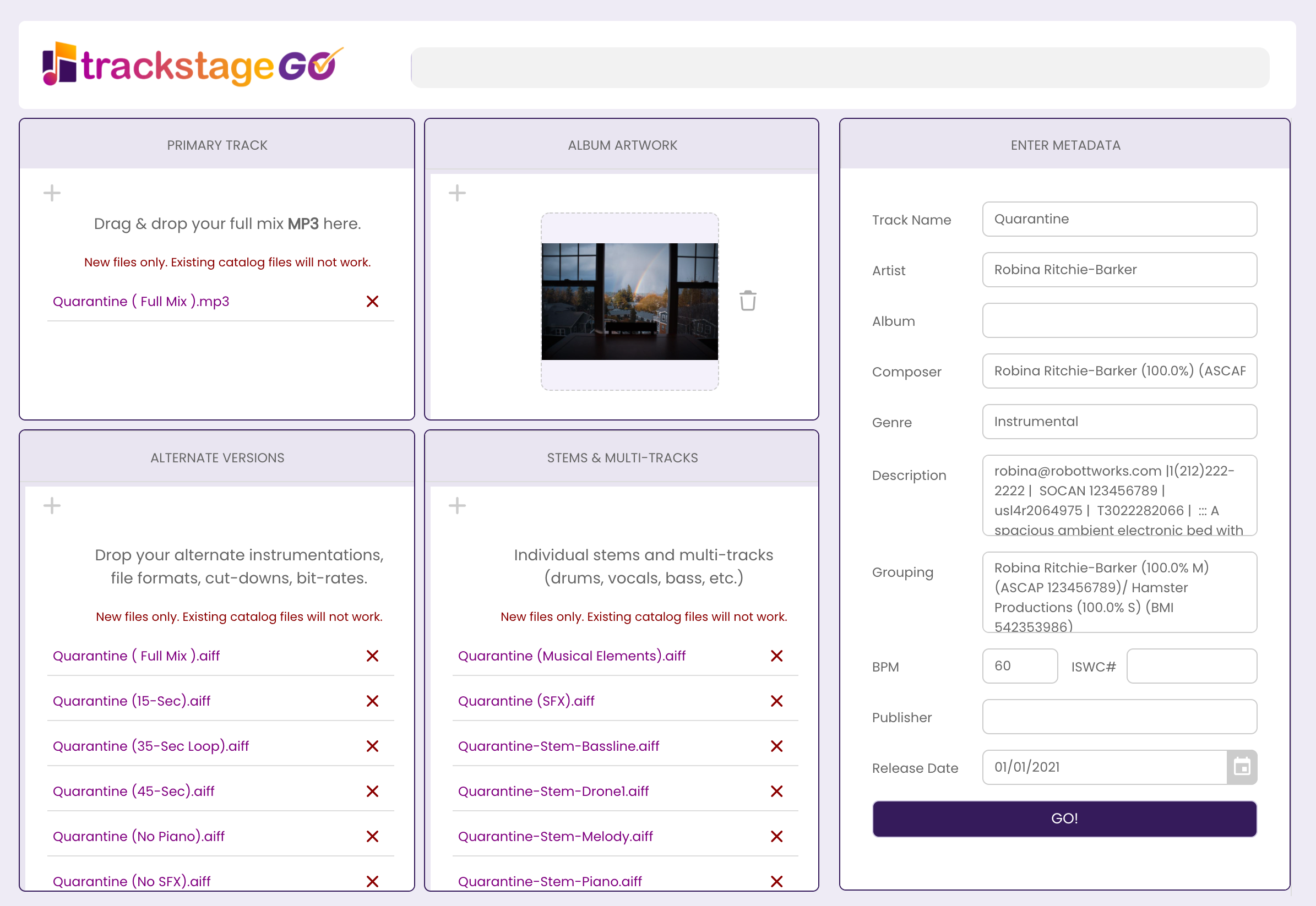 TrackStage GO — final mix to ready in seconds