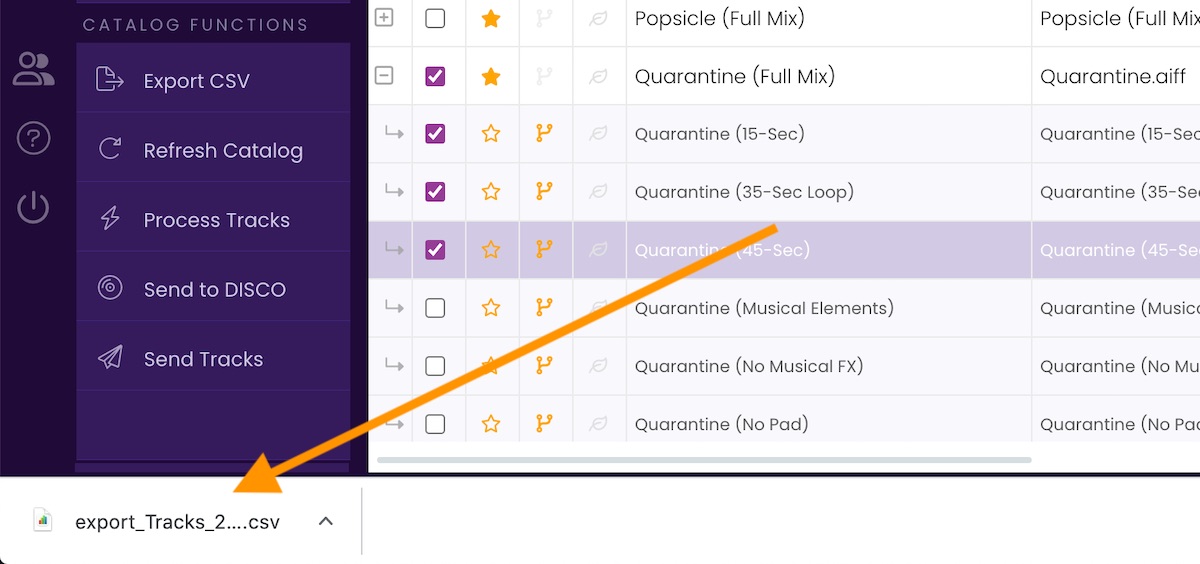 Clicking the Tag Files button in the TrackStage Side Menu.