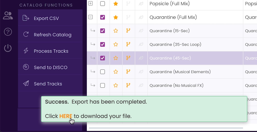 Clicking the Tag Files button in the TrackStage Side Menu.