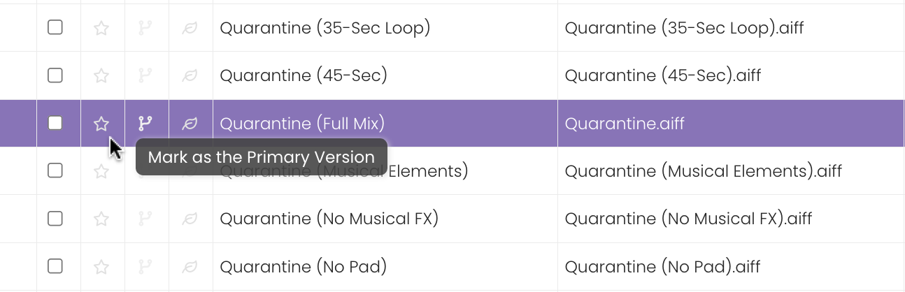 Clicking on the track's Primary icon.