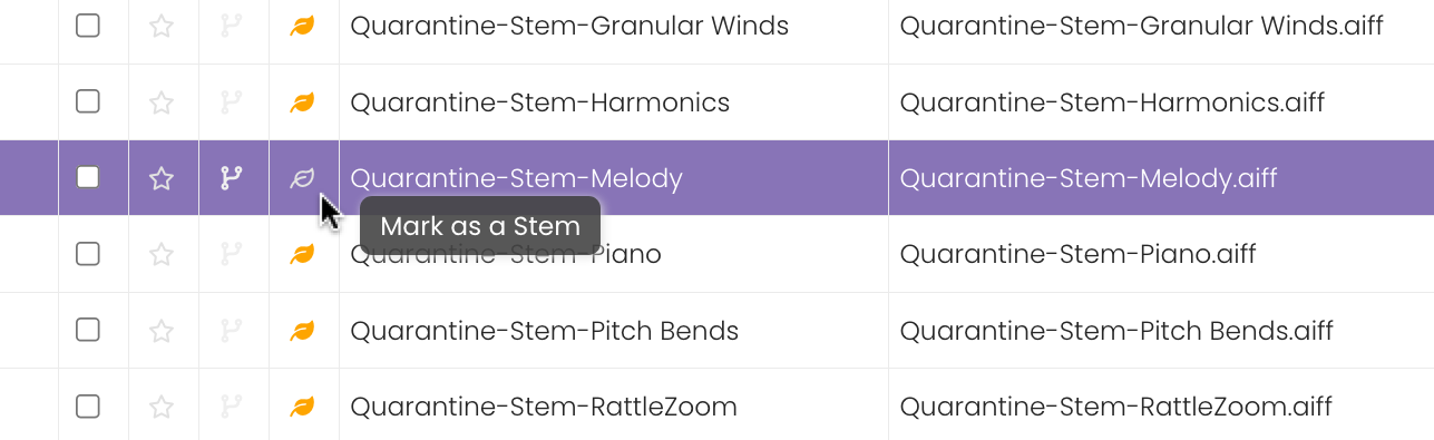 Clicking on the track's Stem icon.