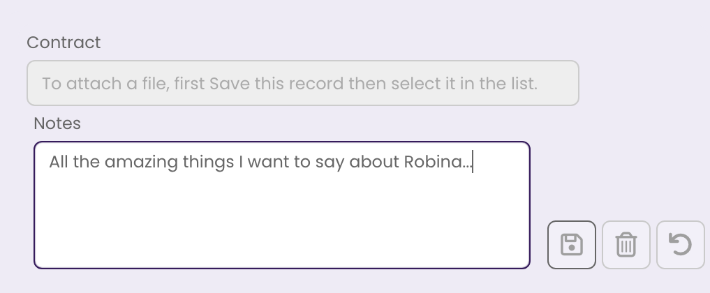 Adding Notes to the contributor record.