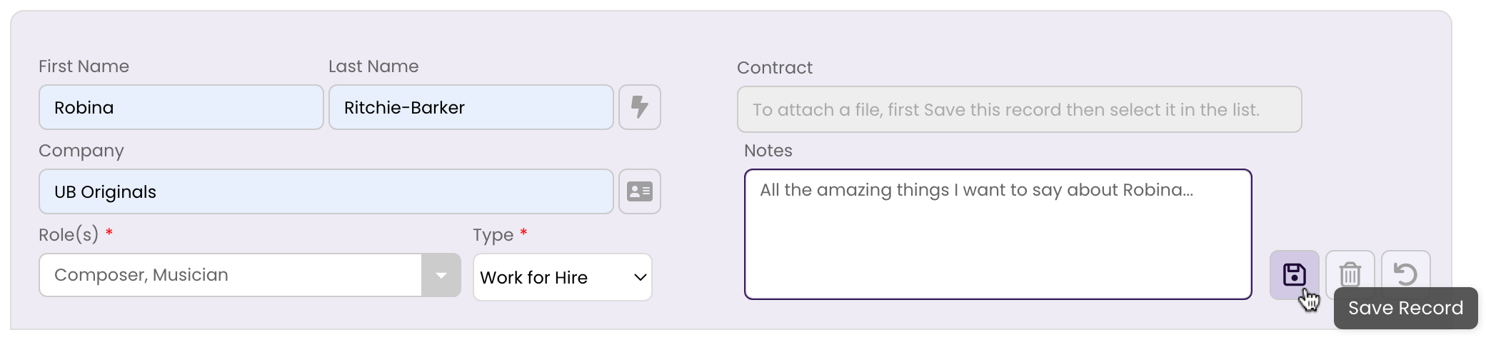Clicking the Save Changes button in the Credits Tab