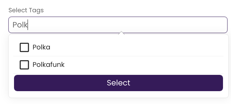 Viewing the new genre in the Genre dropdown.