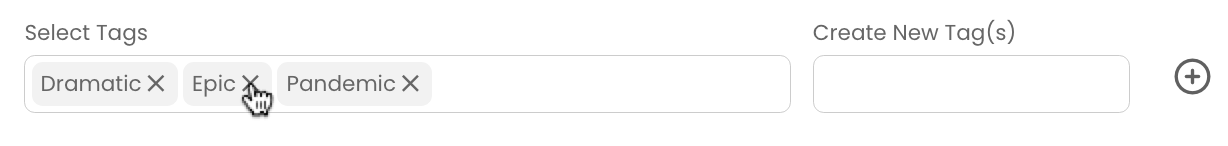 Clicking the x by the keyword to be deleted.