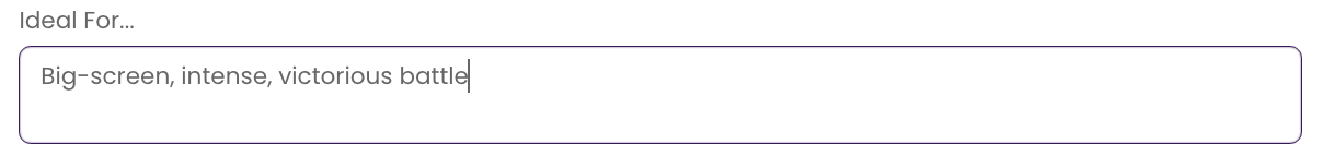 The Ideal For... field in the TrackStage Keywords Tab.