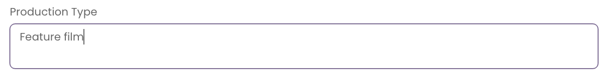 The Production Type field in the TrackStage Keywords Tab.