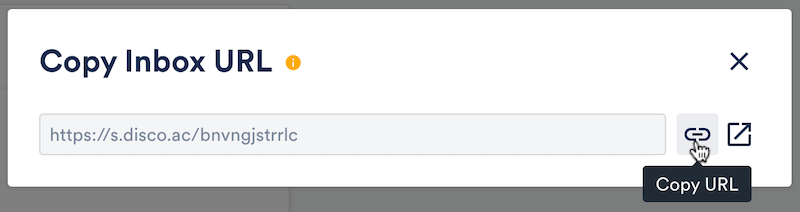 Clicking the link icon to copy the URL.